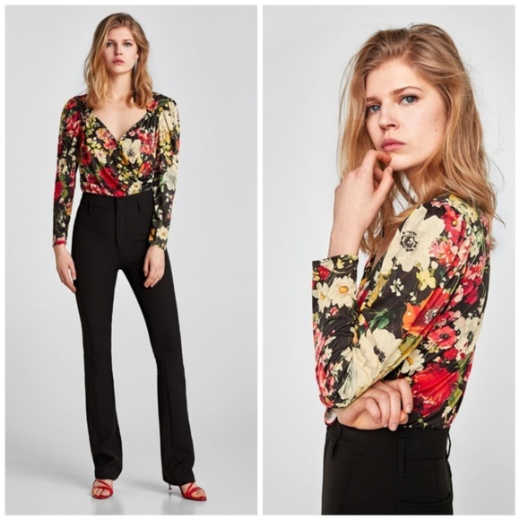 Zara Tops - NWT Zara Floral Print Bodysuit  Size S